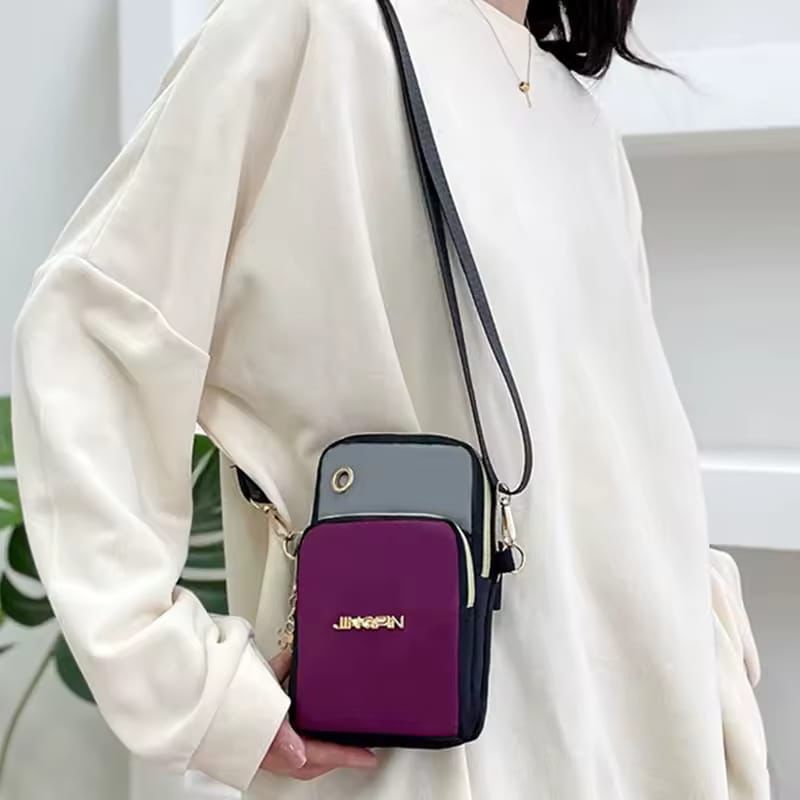 Women Sling Shoulder Bag Multi-pocket Design Crossbody Bag Ladies Multifunction Nylon Phone Purse Causal Travel Small Handbags