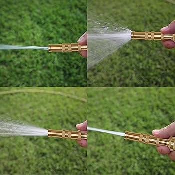 Brass Water Spray Nozzle Suitable for 1/2" Hose Pipe Adjustable Nozzle, Spray Gun for Car , Bike, solar penal & Gardening Water Pressure Nozzle, Solid Brass Heavy Duty Jet Garden Hose Twist Nozzle