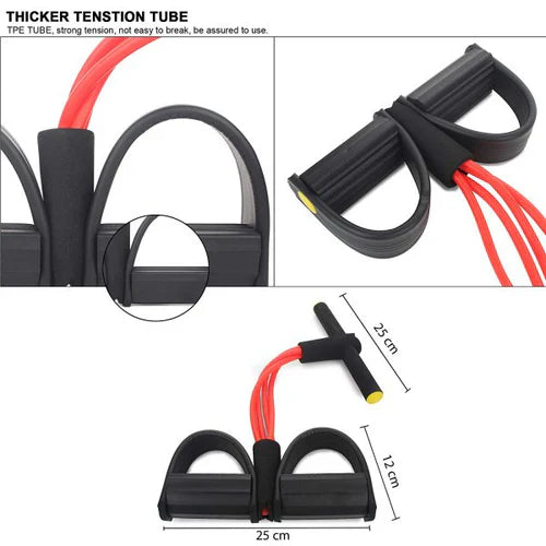 Tummy Trimmer- Foot Pedal Resistance Band Elastic Sit-up Pull Rope Yoga Fitness Gym – Elastic Pull Ropes Tummy Trimmer