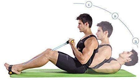 Tummy Trimmer- Foot Pedal Resistance Band Elastic Sit-up Pull Rope Yoga Fitness Gym – Elastic Pull Ropes Tummy Trimmer