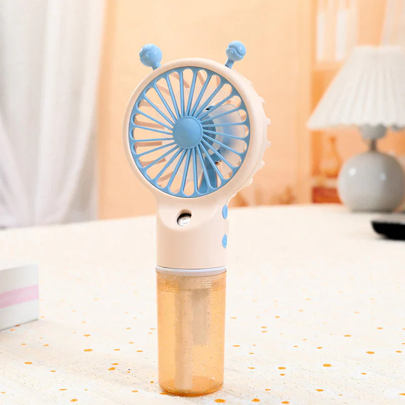 Portable Hand Fan Rechargeable Table Small Mini Fan With Mist Spray Humidifier for Hot Summer, Mini Handhold Portable Spray Fan