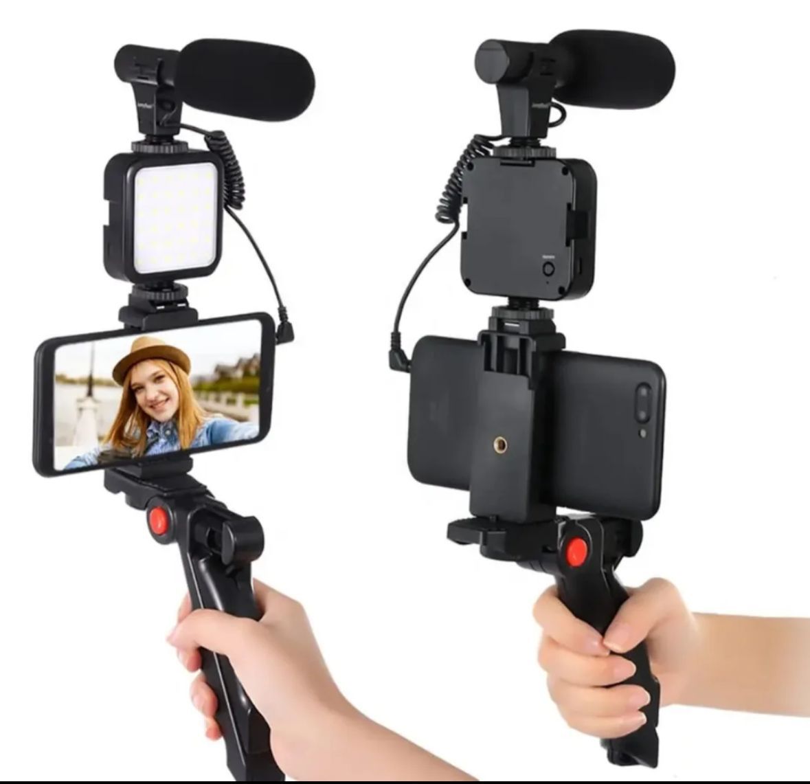 Mobile Vlogging Kit Video Making kit, with tripod stand, Microphone, Led Light, Mobile Holder ALL IN ONE VLOGGING Kit Tripod Shoot Video Making Vlogging Kit Tripod with Remote
