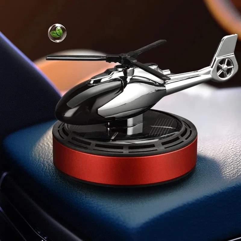 Solar Car Fragrance , Car Aroma Diffuser Air Freshener Perfume Solar Powered Car Dashboard Helicopter With Refill