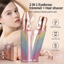 BLAWLESS Rechargeable 2 in 1 Eyebrow Trimmer and Facial Hair remover Trimmer Shaver For Ladies / Women