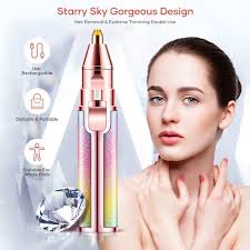 BLAWLESS Rechargeable 2 in 1 Eyebrow Trimmer and Facial Hair remover Trimmer Shaver For Ladies / Women