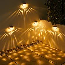 2 Pcs 6 LED SOLAR FENCE LIGHT, 2 pcs 6LED Solar Wall Light Outdoor Wall Lamps Waterproof Energy Lamps Step Courtyard Garden Decoration Lights