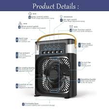 Humidifier Cooling Fan, Personal USB Air Cooler Fan, Mini Air Freshener Cooling Fan, Water Mist Humidification Fan, 3 In 1 Portable Fan Air Conditioner, Desktop Electric Fan Air Cooler, 7 Colors LED Light Humidifier, USB Powered Mini AC