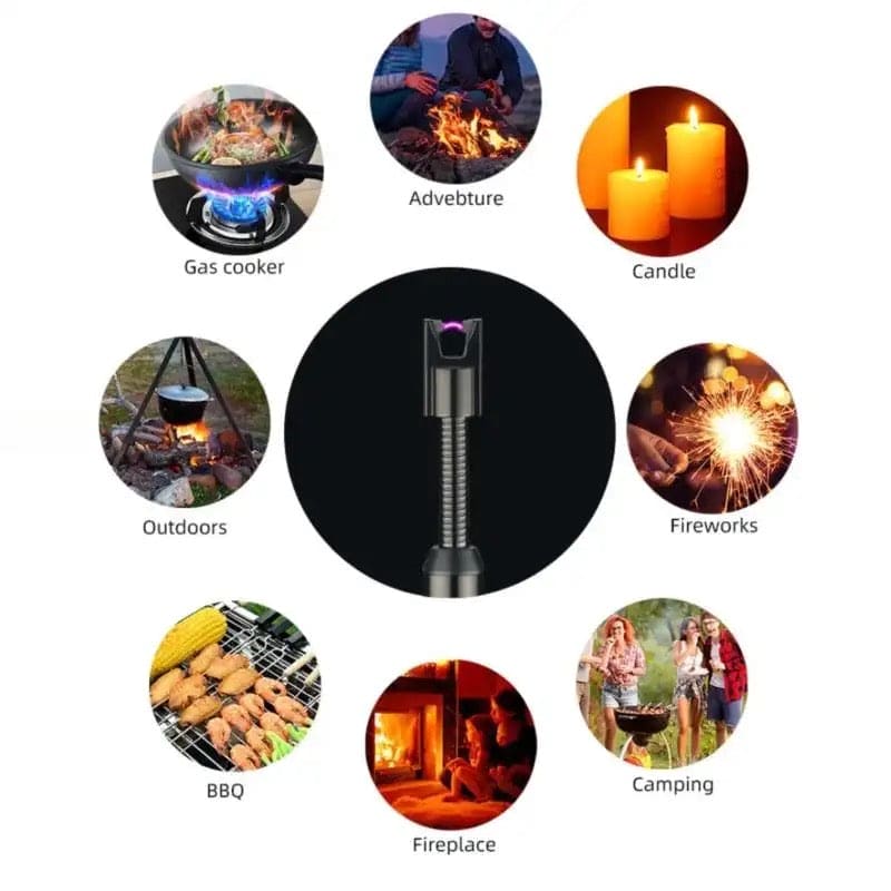 Electric Arc Lighter, Useful BBQ Flameless Plasma ignitor, Kitchen Lighter, Portable Electronic Lighter, 360 Degree Rotation Lighter, Extended Stove Lighter, USB Rechargeable Arc Lighter, Electric USB Rechargeable Plasma Arc Lighter