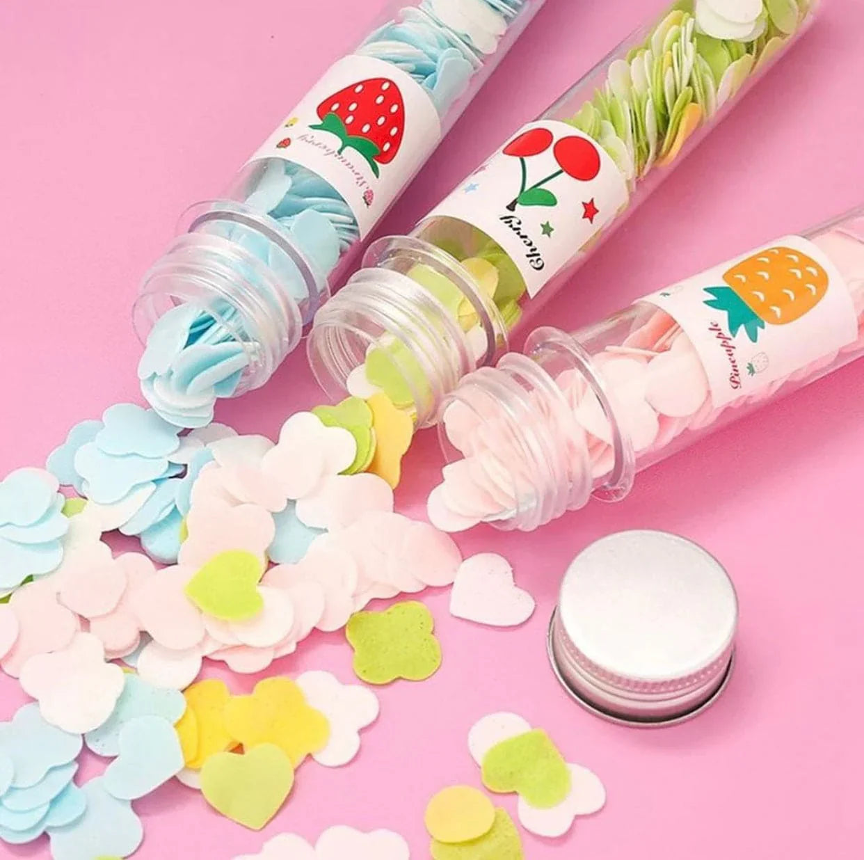 Silver Cap with *Fragrance Tube Packing Flower Paper Soap , Scented Flower Paper Soap Bottle , Fruit Paper Soap, Scented Tube Soap, Tube Paper Soap With Metal Cap, Hand Paper Soap(Pack Of 3)