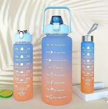 3 Pieces Combo Motivational Water Bottle Set