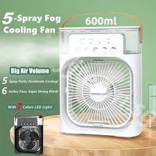 Humidifier Cooling Fan, Personal USB Air Cooler Fan, Mini Air Freshener Cooling Fan, Water Mist Humidification Fan, 3 In 1 Portable Fan Air Conditioner, Desktop Electric Fan Air Cooler, 7 Colors LED Light Humidifier, USB Powered Mini AC