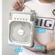 Humidifier Cooling Fan, Personal USB Air Cooler Fan, Mini Air Freshener Cooling Fan, Water Mist Humidification Fan, 3 In 1 Portable Fan Air Conditioner, Desktop Electric Fan Air Cooler, 7 Colors LED Light Humidifier, USB Powered Mini AC