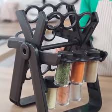 Rotating Spice Rack With 18 Jars, Multifunctional Rotatory Seasoning Rack, Seasoning Bottle Holder, Ferris Wheel Spice Shelves, Rotating Glass Seasoning Rack, Revolving Countertop Spice Organizer, Kitchen 360 Rotating Spice Rack