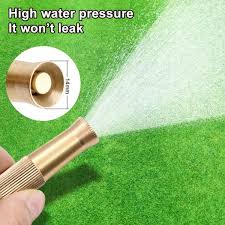Brass Water Spray Nozzle Suitable for 1/2" Hose Pipe Adjustable Nozzle, Spray Gun for Car , Bike, solar penal & Gardening Water Pressure Nozzle, Solid Brass Heavy Duty Jet Garden Hose Twist Nozzle