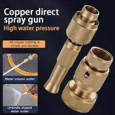 Brass Water Spray Nozzle Suitable for 1/2" Hose Pipe Adjustable Nozzle, Spray Gun for Car , Bike, solar penal & Gardening Water Pressure Nozzle, Solid Brass Heavy Duty Jet Garden Hose Twist Nozzle