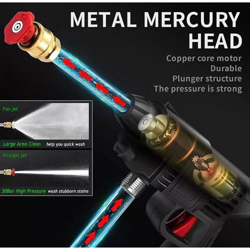 MRD Portable Powerful High Pressure 48v Lithium Cordless Wireless Car Wash Water Jet Foam Gun Car Washer with 1 Battery & 1 Charger