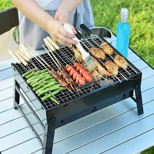 Portable & Foldable BBQ Grill With Tray (Size 36*28cm)