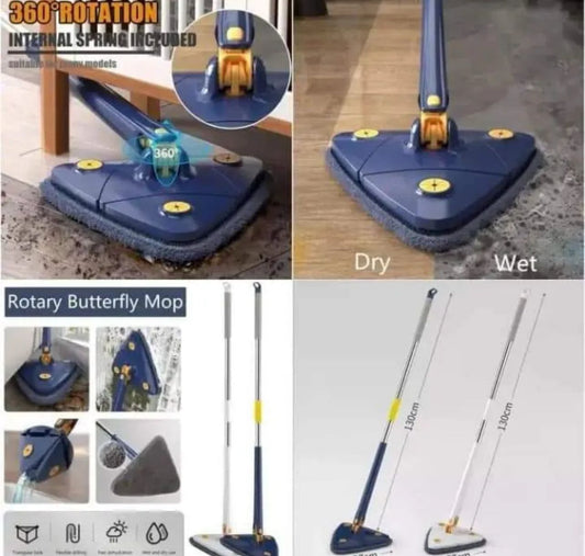 Triangle Twister Mop 360° Rotating Mop Triangular mop head easy cleaning Automatically twisting water