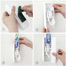 Automatic Plastic Toothpaste Dispenser 5 Toothbrush Holder Toothpaste Squeezer Bathroom Shelves Organizer